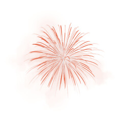 red Fireworks Isolated White Background