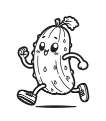 Coloring page design cucumber run act