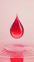 Fototapeta premium 3drendered blood droplet with glowing core on gradient background