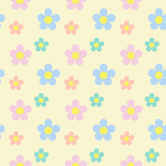 seamless pattern with sweet pastel flowers.