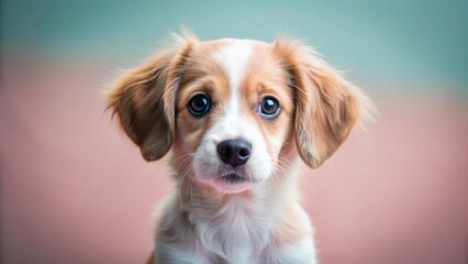 Adorable Minimalist Photography of a Cute Puppy Character in a Soft Color Palette, Perfect for Pet Lovers and Animal Enthusiasts, Evoking Joy and Warmth in a Simple Design