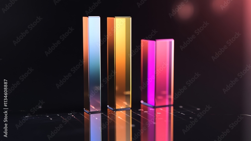 Aufkleber Colorful Bar Graph Visualization on a Dark Background