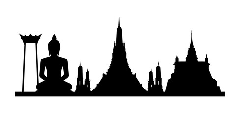 Bangkok skyline silhouette