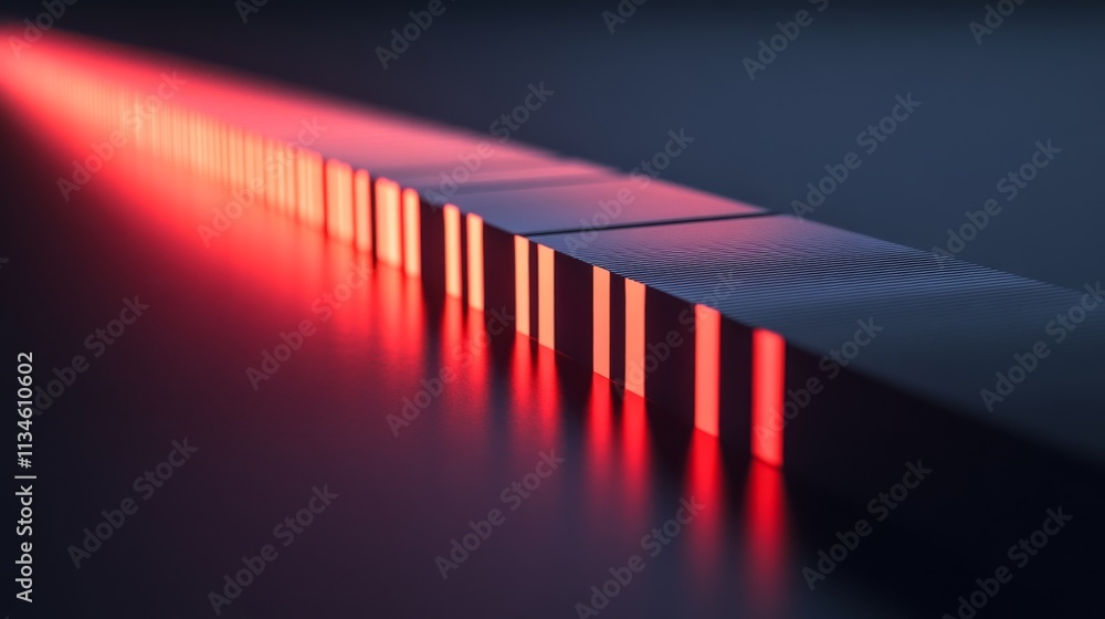 Aufkleber Abstract Red Light Gradient with Reflective Surface and Sharp Lines