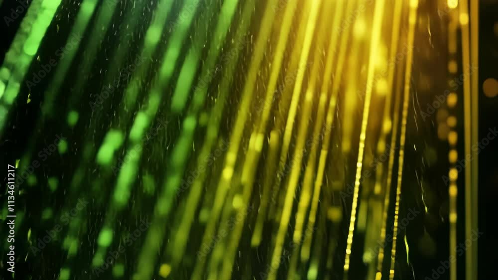 Aufkleber binary code abstract background particles falling like rain with bokeh effect from a bright light so