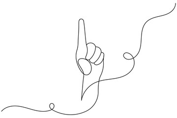 Human hand continuous one line drawing of human arm in isolate outline simple vector icon