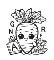 Coloring design education carrot learning 