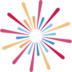 Colorful Fireworks Burst. Vector Icon