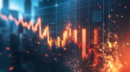 Fototapeta premium Abstract Financial Chart with Data Visualization and Analytics