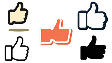 Dynamic icon set of thumbs up digital design graphic elements creative workspace vibrant conceptual art