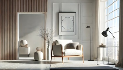 Neutral Serenity: Armchair by the Window.