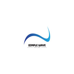 sea ocean wave line logo simple monoline style vector icon symbol illustration