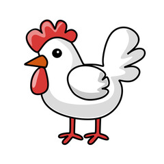 cute chicken cartoon vector illustration