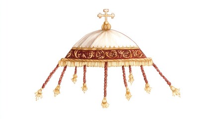 A hand-drawn illustration of the papal hat