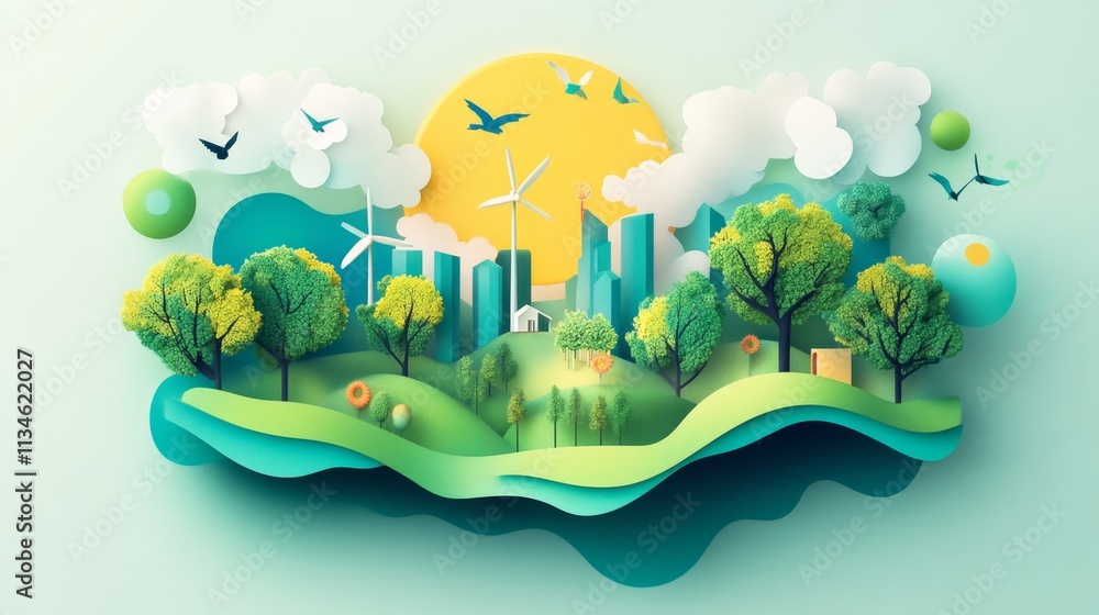 Wall mural exploring innovative energy solutions a journey through alternative power sources and technologies