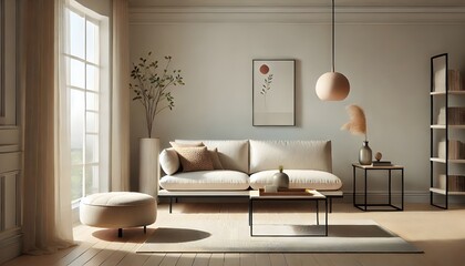 Minimalist Serenity: A Neutral Living Room.