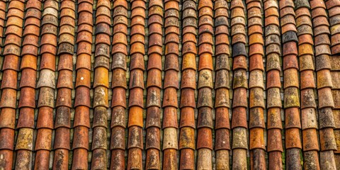 Top view of weathered old roof tiles, roof, old, weathered, top view, aged, vintage, architecture, shingles, building