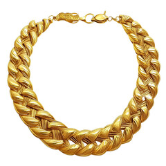 Obraz premium Gold Braided Necklace Jewelry Fashion Accessory
