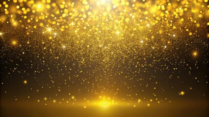 Obraz premium Yellow sparkle particles falling against a background, yellow, sparkle, particles, light, fall,background, abstract, shiny