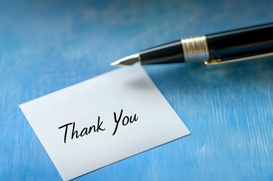 Hand written Thank You note on paper