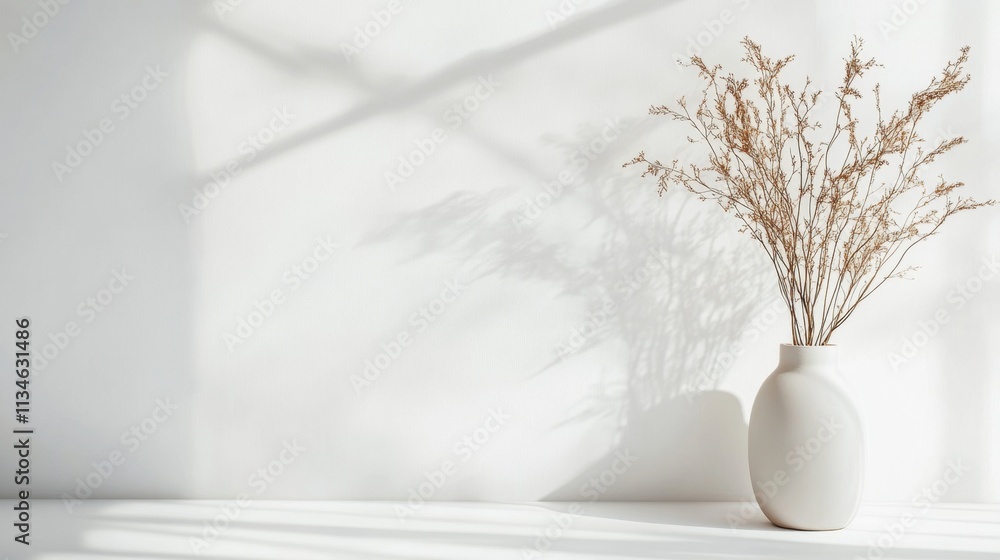Poster A minimalist white background with subtle textures and ample copy space, ideal for showcasing products or adding text.