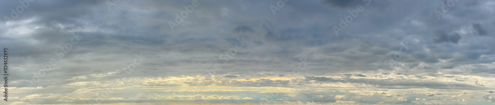 Wall mural cold windy weather storm sky. atmosphere cloudscape panoramic outdoors scenery background
