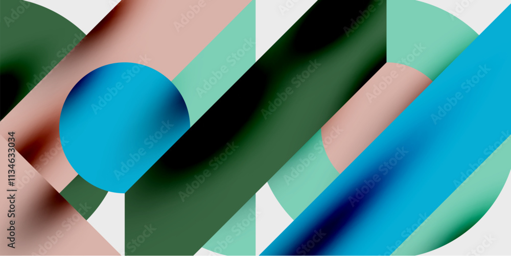 Poster Vibrant abstract background circles with smooth gradients, creating a dynamic and modern design. Ideal for creative, tech, or contemporary-themed projects