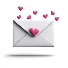 Love letter with floating hearts