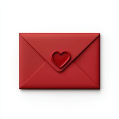 Elegant red envelope with heart seal