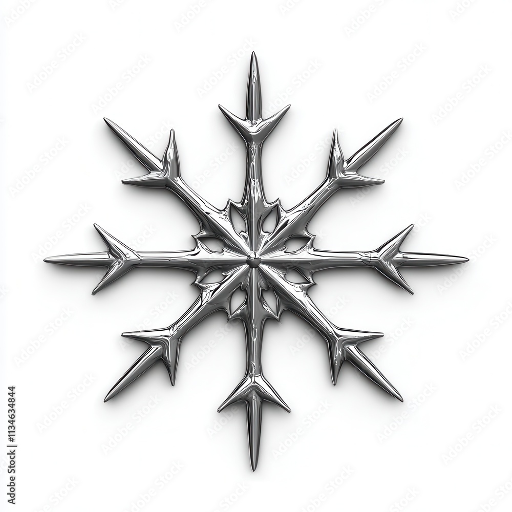 Poster metallic snowflake design with sharp edges
