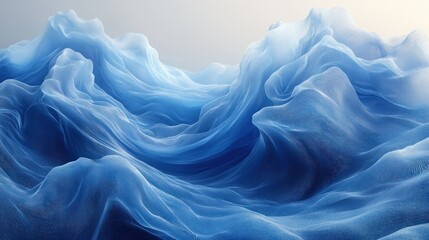 Obraz premium A serene abstract representation of flowing blue waves, evoking calmness and tranquility.
