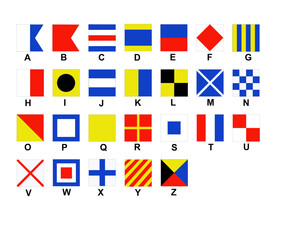 Ensemble des lettres de l'alphabet du Code maritime international	