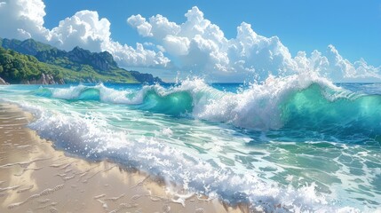 Obraz premium beautiful tropica wave summer sea