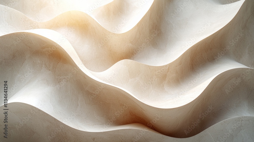 Poster design features smooth flowing mocha mousse textures resembling wood marble and leaf patterns in ear