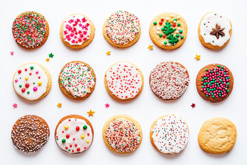 Festive Sprinkled Christmas Cookies: Flatlay Photography