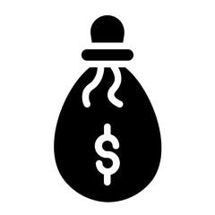 Bag Cash Money Glyph Icon