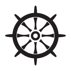 Ship wheel icon silhouette vector illustration © tarek