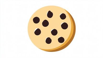 Fototapeta premium Chocolate Chip Cookie Vector Icon Isolated on White Background for Designs