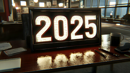 2025 New Year 3D Render Illustration