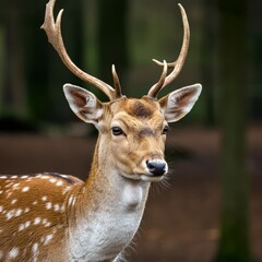 Naklejka premium White Tailed Deer Outdoors against green foliage 