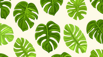 Monstera Leaf Illustration Background