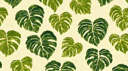 Green Monstera Leaf Illustration Background