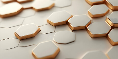 3D Gold Hexagon Abstract Background
