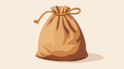 Elegant Pouch Bag Vector Illustration 2D Isolated Design