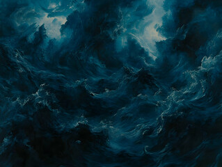 Dark Ocean Waves Illustration