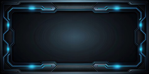 Obraz premium Futuristic black border background with high-tech abstract technology, futuristic, abstract, high-tech, black