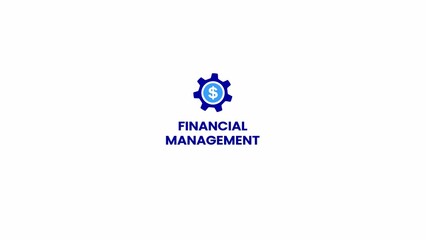 Financial management symbol, dollar management icon, dollar with gear while, currency management logotype background.