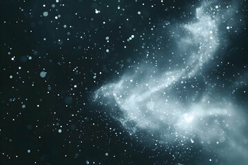 Abstract nebula, cosmic dust, swirling clouds, space, stardust, galaxy.