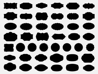 Set of frames: white, black, white outline, black outline. Background, border, design, picture, element, frame, geometric, graphic, icon, illustration, isolated, label