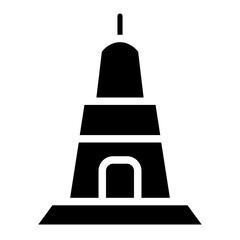 Building Ancient Temple Glyph Icon